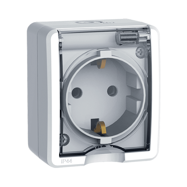 КОНТАКТ ШУКО ОТКРИТ МОНТАЖ IP44 БЯЛ