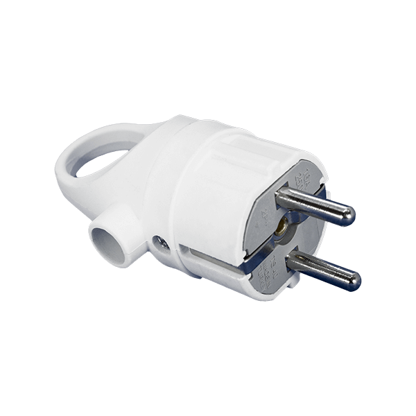 Щепсел шуко с ринг 16A 2P+E бял elmateriali.com
