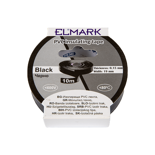 ИЗОЛИРБАНД 10m x19mm ЧЕРЕН elmateriali.com