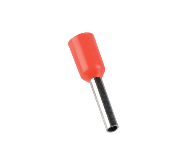 КАБЕЛЕН НАКРАЙНИК 1 mm² ЧЕРВЕН (100 БРОЯ В ПАКЕТ) elmateriali.com