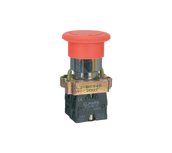 Бутон тип гъба червен 1NC+1NO elmateriali.com