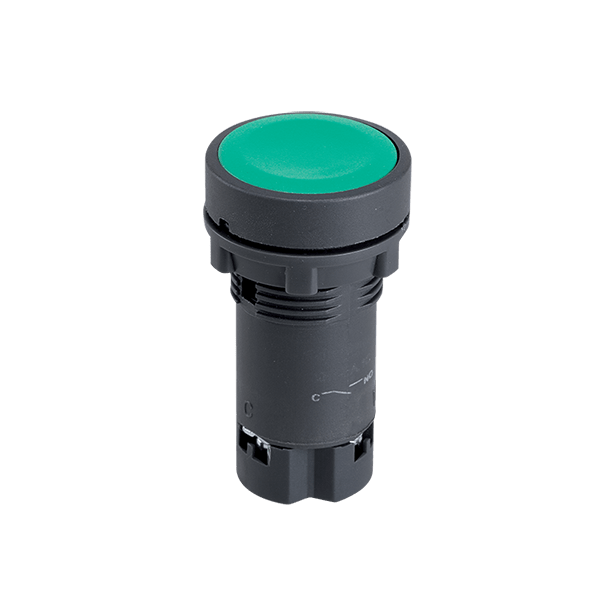 Зелен бутон 1NO с пружинно връщане