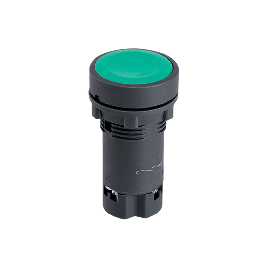Зелен бутон 1NO с пружинно връщане