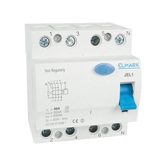 Дефектнотокова защита JEL1 4P 40 A / 30 mA – трифазен RCD