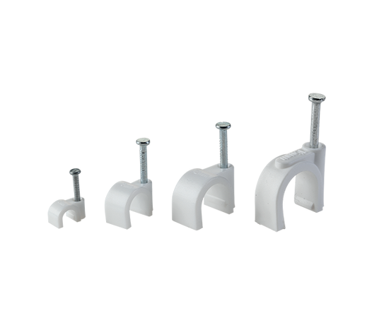 СКОБА С ПИРОН ЗА КРЪГЪЛ КАБЕЛ - 8ММ (100БР В ПАКЕТ)