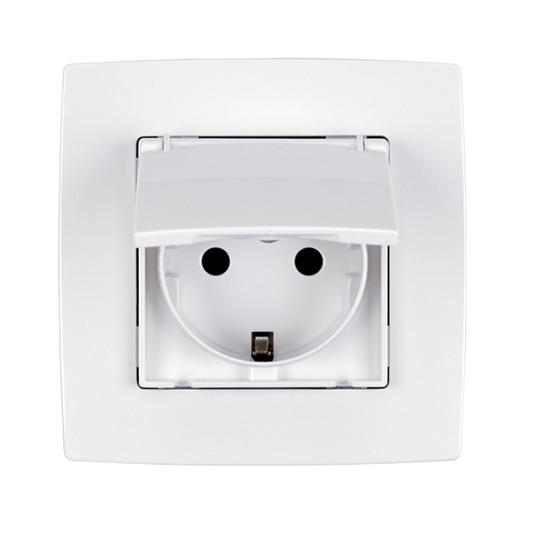 CITY КОНТАКТ ШУКО С ВИНТОВА КЛЕМА БЯЛ, ВЛАГОЗАЩИТЕН МЕТАЛИК