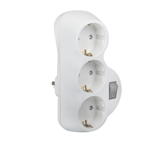 АДАПТЕР ТРОЕН БЯЛ С КЛЮЧ