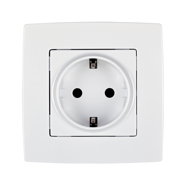 CITY КОНТАКТ ШУКО С ВИНТОВА КЛЕМА БЯЛ, МЕТАЛИК