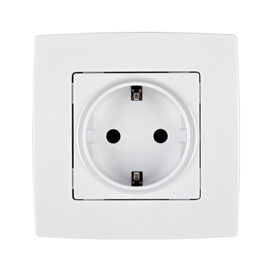 CITY КОНТАКТ ШУКО С ВИНТОВА КЛЕМА БЯЛ, МЕТАЛИК